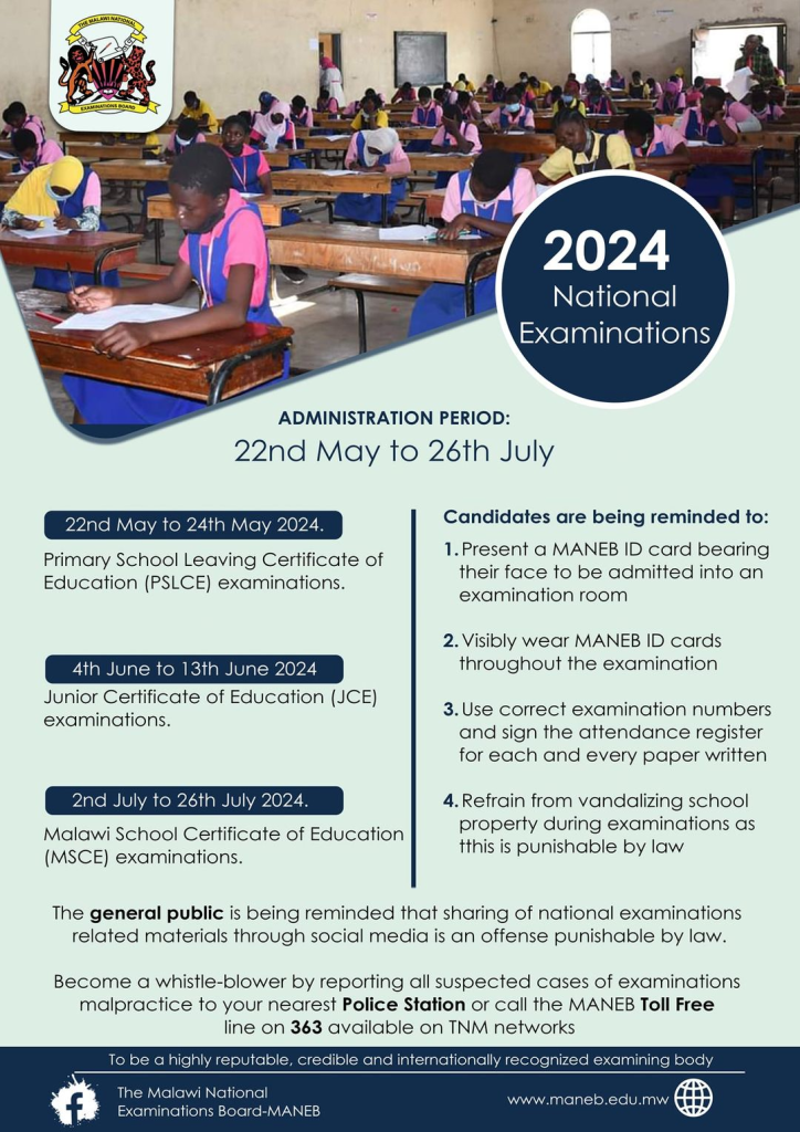 MANEB 2024 Examination Timetable 20242025